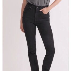 Madewell Stovepipe Jeans in Black Rinse Wash Size 26
